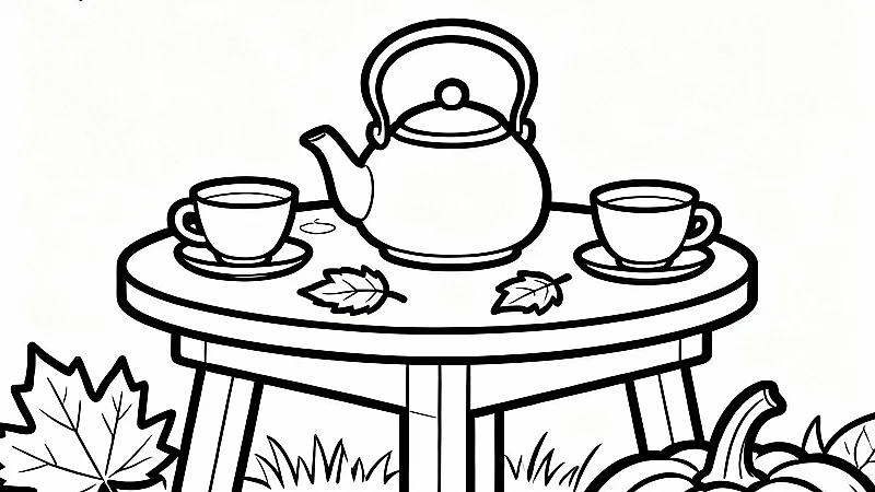 Amazing Cozy Fall Tea Party Coloring Pages (Free PDF Printables)