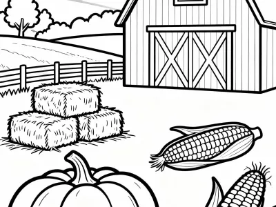 Beautiful Autumn Harvest Festivities Coloring Page