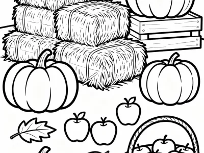 Fun Autumn Harvest Festivities Coloring Page