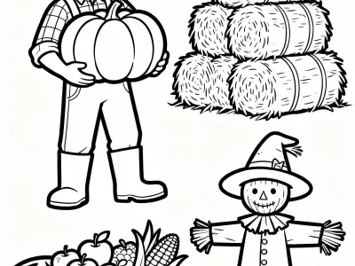 Incredible Autumn Harvest Festivities Coloring Page