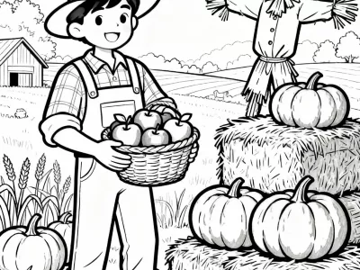 Perfect Autumn Harvest Festivities Coloring Page
