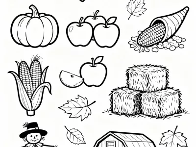 Outstanding Autumn Harvest Festivities Coloring Page