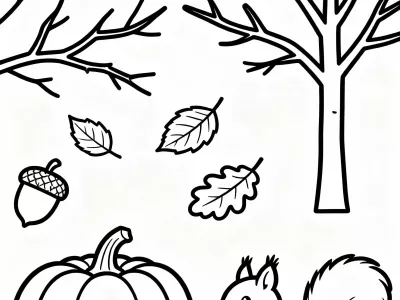 Amazing Baby Autumn Nature Scenes Coloring Page