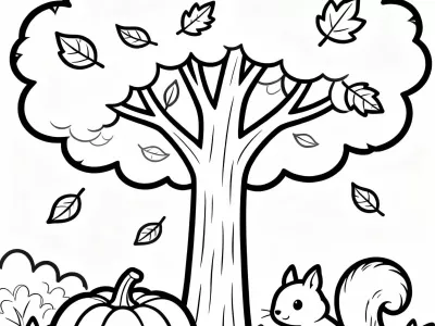 Incredible Autumn Nature Scenes Coloring Page