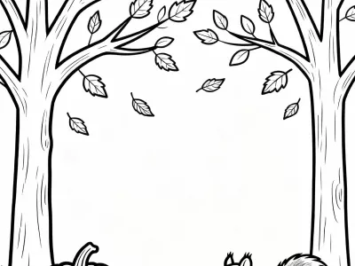 Perfect Autumn Nature Scenes Coloring Page
