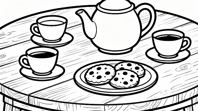 Amazing Cozy Autumn Tea Party Coloring Pages (Free PDF Printables)