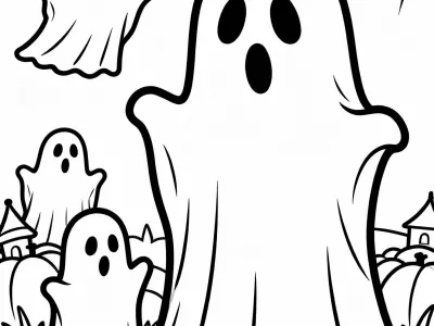 Free Spooky Ghost Scenes - 15 Coloring Pages to Print