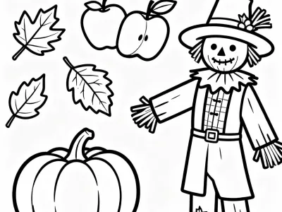 Delightful Baby Fall Festival Fun Coloring Page