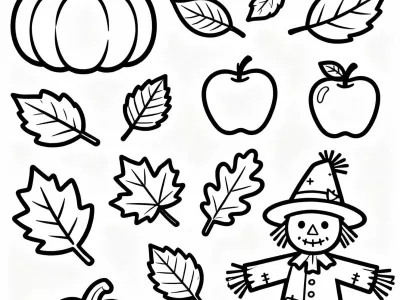 Gorgeous Festive Fall Festival Fun Coloring Page