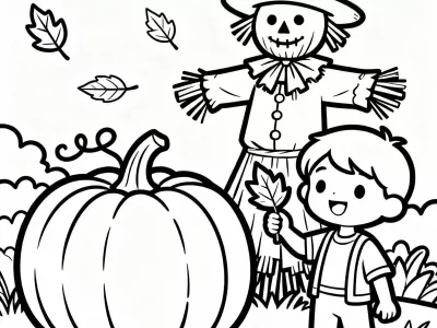 Lovely Fall Festival Fun Coloring Page