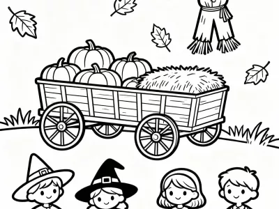 Outstanding Fall Festival Fun Coloring Page