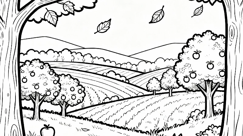 15 Autumn Orchard Adventure Coloring Pages - Free PDFs