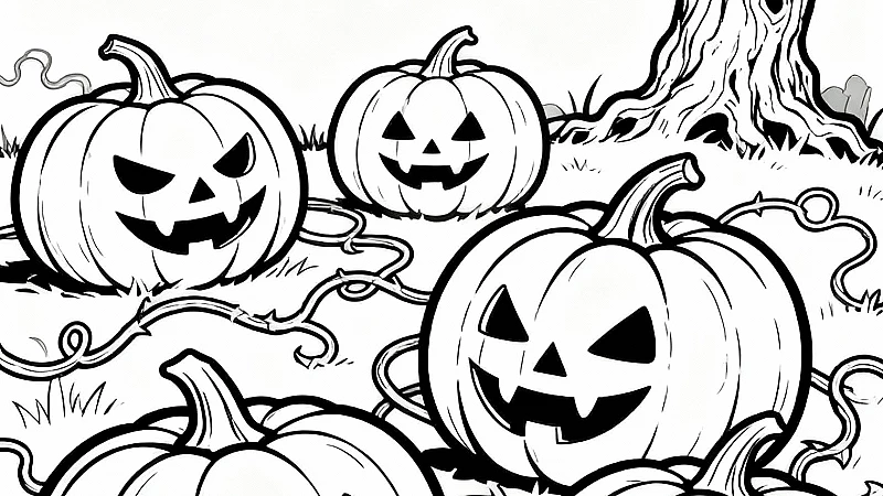 15 Haunted Pumpkin Patch Coloring Pages (Free PDFs)