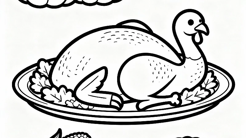 Thanksgiving Feast Coloring Pages - 15 Free Designs