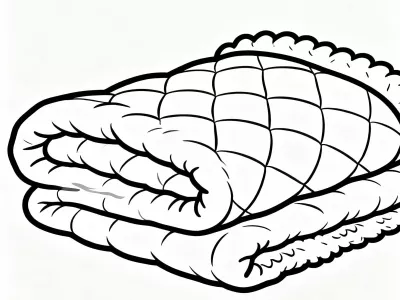 Creative Cozy Quilted Blankets Coloring Page