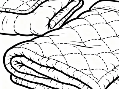 Fun Cozy Quilted Blankets Coloring Page