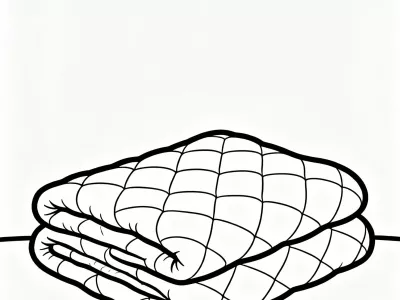 Happy Cozy Quilted Blankets Coloring Page