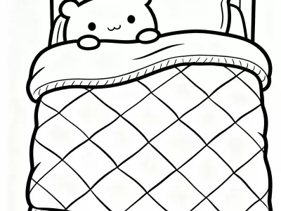 Joyful Cozy Quilted Blankets In Nature Coloring Page