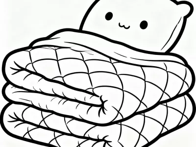 Outstanding Cozy Quilted Blankets Coloring Page