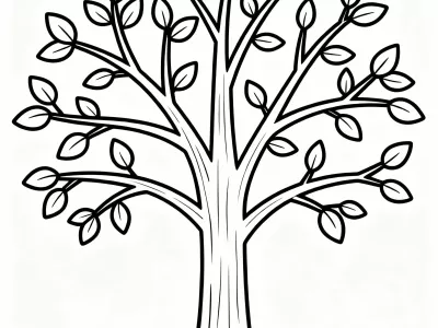 Beautiful Thanksgiving Gratitude Tree Coloring Page
