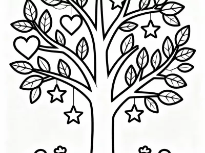 Creative Thanksgiving Gratitude Tree Coloring Page