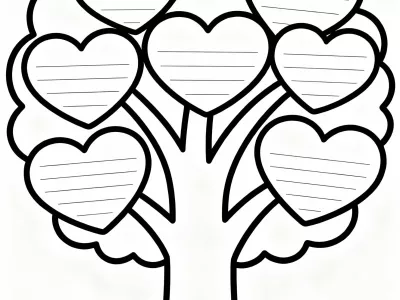Gorgeous Cute Thanksgiving Gratitude Tree Coloring Page