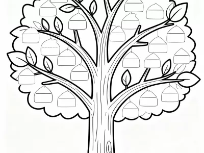Lovely Thanksgiving Gratitude Tree Coloring Page