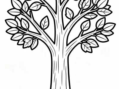 Nice Thanksgiving Gratitude Tree With Decorations Coloring Page