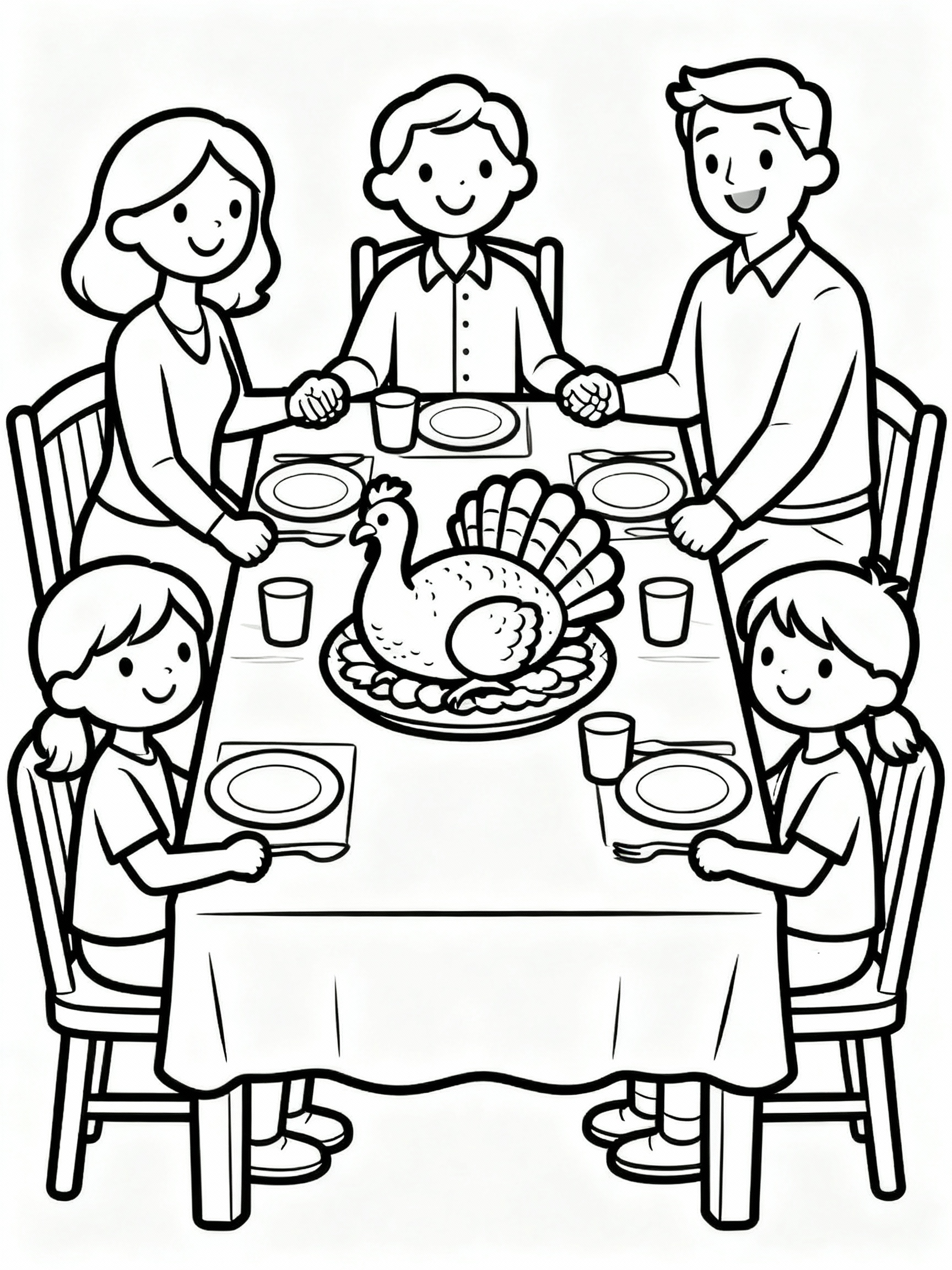 Joyful Baby Thanksgiving Family Gatherings Coloring Page
