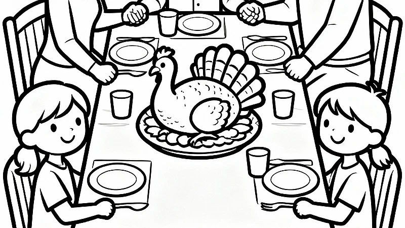 15 Thanksgiving Family Gatherings Coloring Pages (Free PDFs)