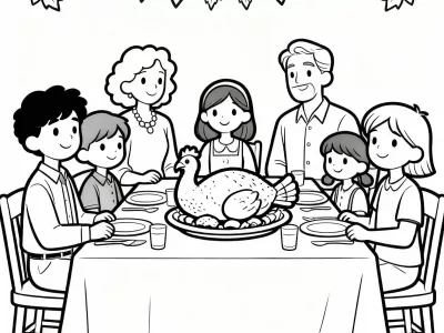 Perfect Thanksgiving Family Gatherings Coloring Page
