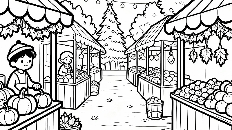 15 Festive Autumn Markets Coloring Pages (Free PDFs)