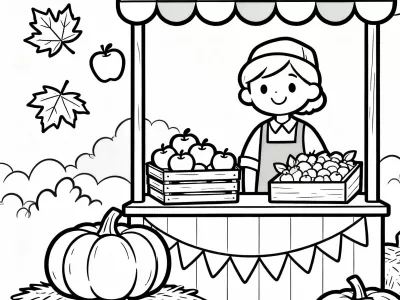 Perfect Festive Autumn Markets Coloring Page