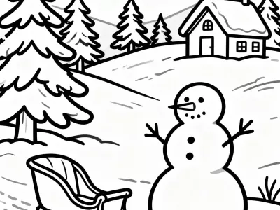 Perfect Whimsical Winter Wonderland Coloring Page