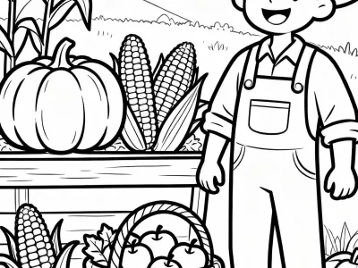 Creative Autumn Harvest Celebration Coloring Page