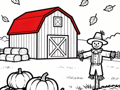 Enchanting Autumn Harvest Celebration Coloring Page