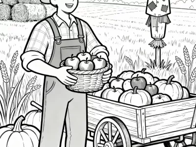Fun Autumn Harvest Celebration Coloring Page