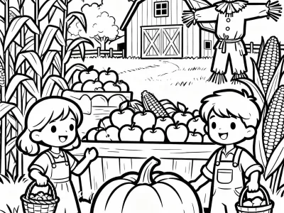 Incredible Autumn Harvest Celebration Coloring Page
