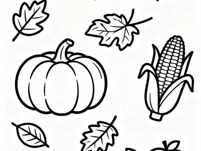 Magical Autumn Harvest Celebration Coloring Page