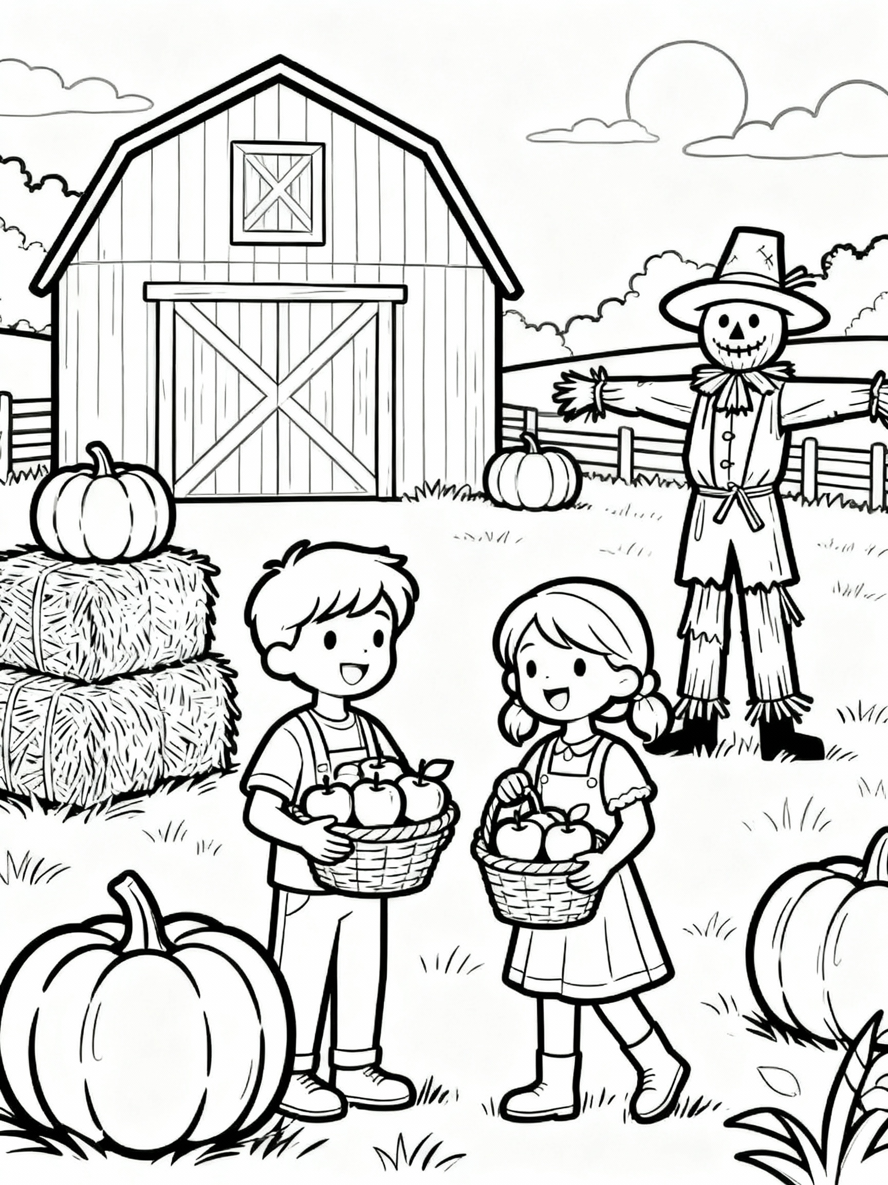 Outstanding Autumn Harvest Celebration Coloring Page