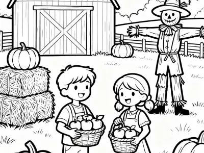 Outstanding Autumn Harvest Celebration Coloring Page