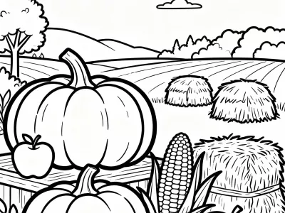 Perfect Autumn Harvest Celebration Coloring Page