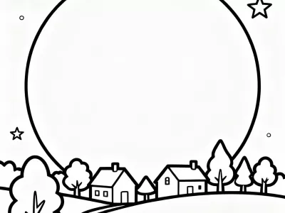 Enchanting Harvest Moon Celebration Coloring Page