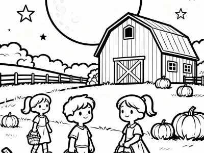Outstanding Harvest Moon Celebration Coloring Page