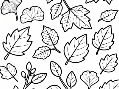 Amazing Fall Foliage Patterns With Decorations Coloring Page