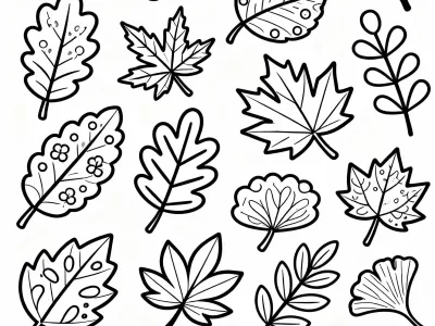 Beautiful Fall Foliage Patterns Coloring Page