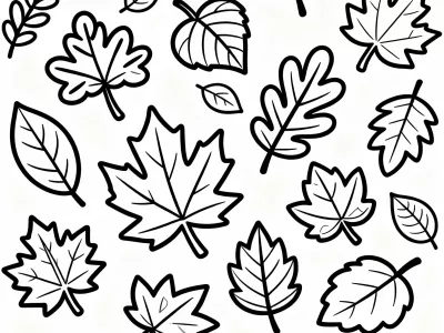 Delightful Festive Fall Foliage Patterns Coloring Page