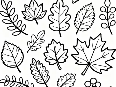Enchanting Fall Foliage Patterns Coloring Page