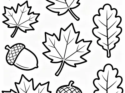 Fun Fall Foliage Patterns Coloring Page