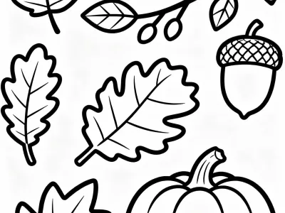 Gorgeous Festive Fall Foliage Patterns Coloring Page